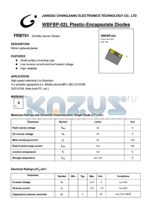 FRB751 datasheet - Schottky barrier Diodes