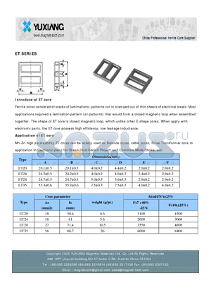 ET35 datasheet - ET SERIES