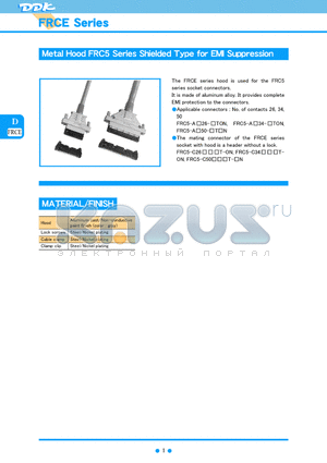 FRCE-34H1 datasheet - Metal Hood FRC5 Series Shielded Type for EMI Suppression