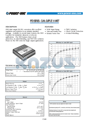 FRD2815 datasheet - DUAL OUTPUT, 5 WATT