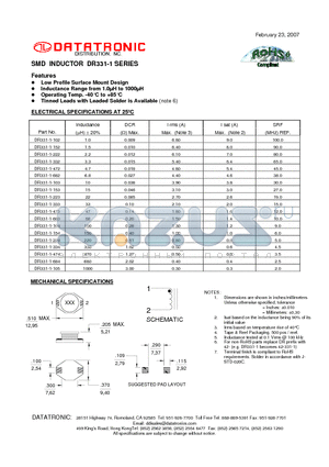 DR331-1-154 datasheet - SMD INDUCTOR