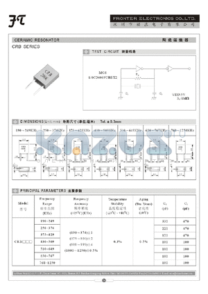 CRB datasheet - CERAMIC RESONATOR