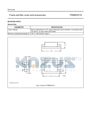 FRM20 datasheet - Frame and Bar cores and accessories