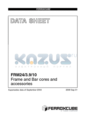 FRM243910 datasheet - Frame and Bar cores and accessories