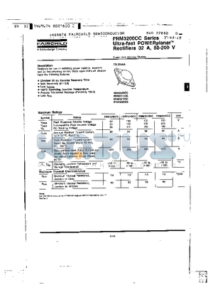 FRM3205CC datasheet - Ultra-fast POWERplanar Rectifiers 32 A, 50-200V