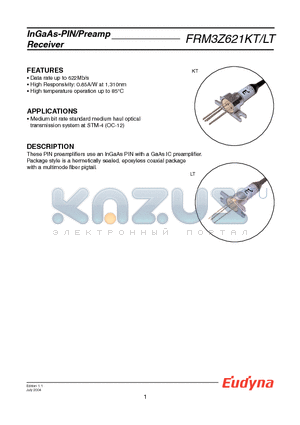 FRM3Z621LT datasheet - InGaAs-PIN/Preamp Receiver