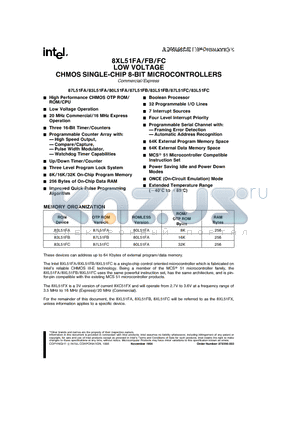 83L51FC datasheet - LOW VOLTAGE CHMOS SINGLE-CHIP 8-BIT MICROCONTROLLERS