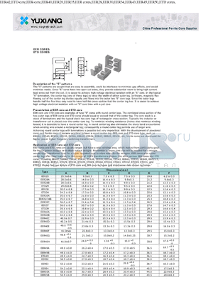 ETD34 datasheet - EER CORES. ETD CORES