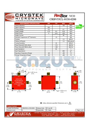 CRBV55CL-0150-0200 datasheet - VCO (voltage controlled oscillator)