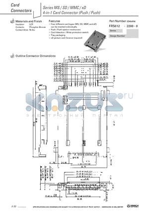 FRS012-2200-0 datasheet - 4-in-1 Card Connector (Push / Push)