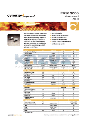 FRS12000 datasheet - miniature screened 2 kV, 5A