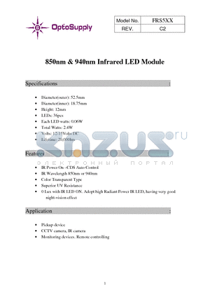 FRS5IC datasheet - 850nm & 940nm Infrared LED Module