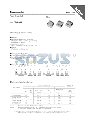 ETQP6F1R1BFA datasheet - Power Choke Coil