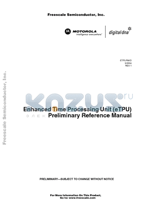 ETPURM datasheet - Enhanced Time Processing Unit (eTPU)