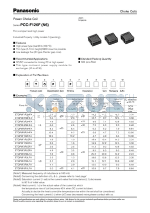 ETQP6F1R3LFA datasheet - Power Choke Coil