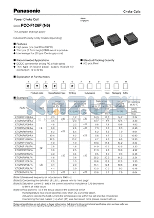ETQP6F102HFA datasheet - Power Choke Coil