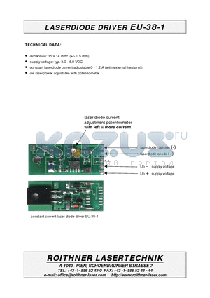 EU-38-1 datasheet - LASERDIODE DRIVER