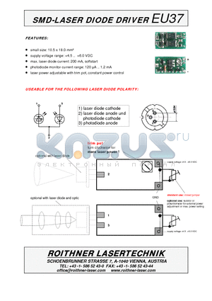 EU37 datasheet - SMD-LASER DIODE DRIVER