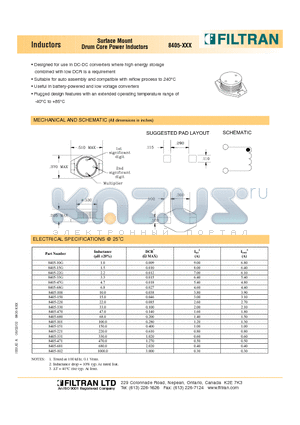 8405-470 datasheet - Inductors Surface Mount Drum Core Power Inductors