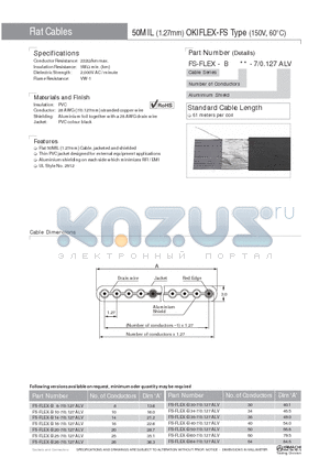 FS-FLEX-B14-7/0.127ALV datasheet - 50MIL (1.27mm) OKIFLEX-FS Type (150V, 60`C)