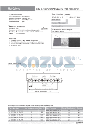 FS-FLEX-B16-7/0.127ALV datasheet - 50MIL (1.27mm) OKIFLEX-FS Type (150V, 60`C)