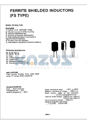 FS1012 datasheet - FERRITE SHIELDED INDUCTORS