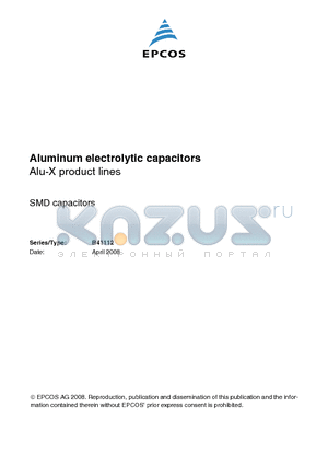 B41112A7226M000 datasheet - Aluminum electrolytic capacitors