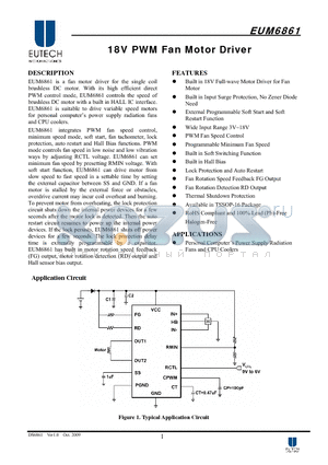 EUM6861 datasheet - 18V PWM Fan Motor Driver