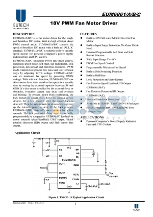 EUM6861_12 datasheet - 18V PWM Fan Motor Driver