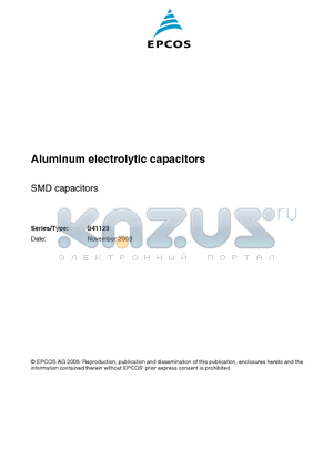 B41123 datasheet - Aluminum electrolytic capacitors