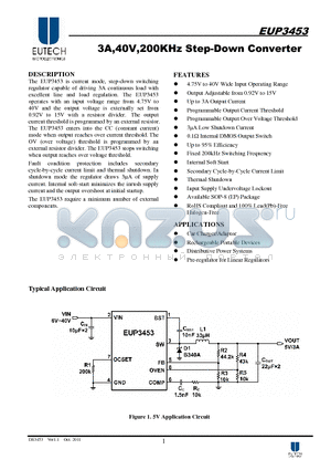 EUP3453 datasheet - 3A,40V,200KHz Step-Down Converter