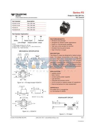 FS24R10-06 datasheet - Output to 20A 280 Vac DC Control
