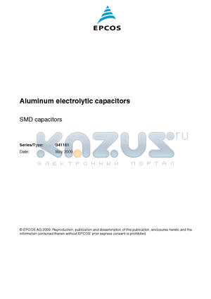 B41161A4227M000 datasheet - Aluminum electrolytic capacitors