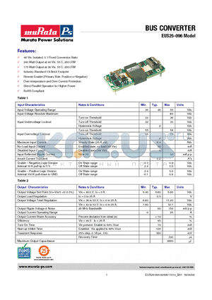 EUS25-096 datasheet - BUS CONVERTER