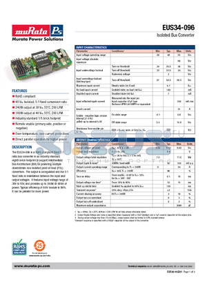 EUS34-096-PHARVC datasheet - Isolated Bus Converter