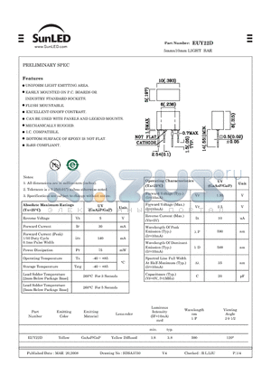 EUY22D datasheet - 5mmx10mm LIGHT BAR