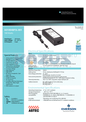 AD10048P3L-001 datasheet - Universal ac input