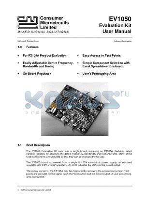 EV1050 datasheet - User Manual