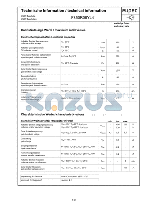 FS50R06YL4 datasheet - IGBT-Module