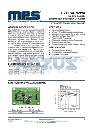 EV1570DN-00A datasheet - 3A, 23V, 340KHz Synchronous Step-Down Converter