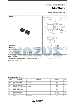 FS50VSJ-2 datasheet - HIGH-SPEED SWITCHING USE