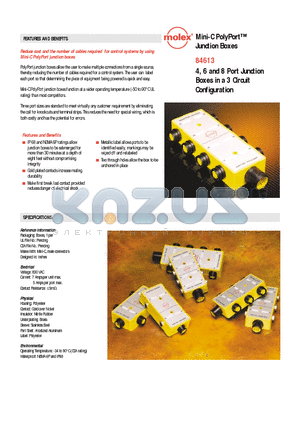 84613-0006 datasheet - Mini-C PolyPort Junction Boxes