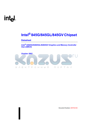 845GV datasheet - Intel 82845G/82845GL/82845GV Graphics and Memory Controller Hub (GMCH)