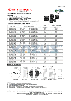 DR337-2-183 datasheet - SMD INDUCTOR