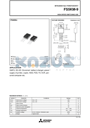 FS5KM-9 datasheet - HIGH-SPEED SWITCHING USE