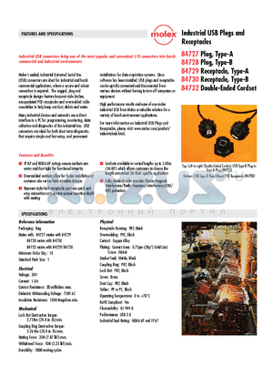 84727-1003 datasheet - Industrial USB Plugs and Receptacles