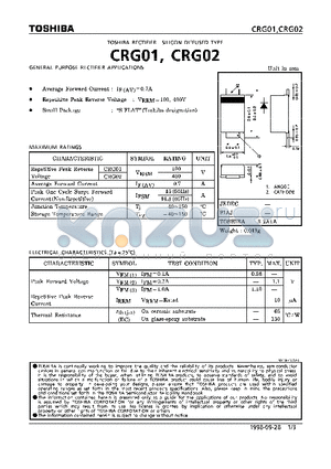 CRG02 datasheet - DIFFUSED TYPE (GENERAL PURPOSE RECTIFIER APPLICATIONS)