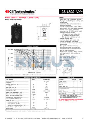 EV250-5A datasheet - Kilovac EV250-5A - 400 Amps