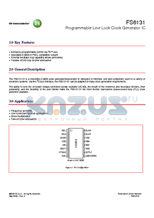 FS6131 datasheet - Programmable Line Lock Clock Generator IC