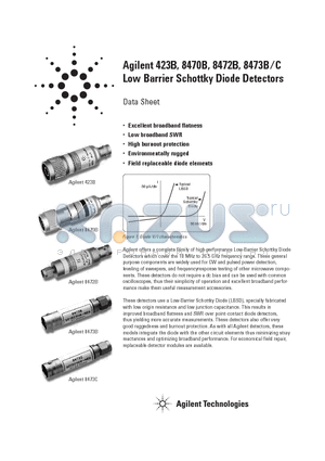 8473C datasheet - Low Barrier Schottky Diode Detectors